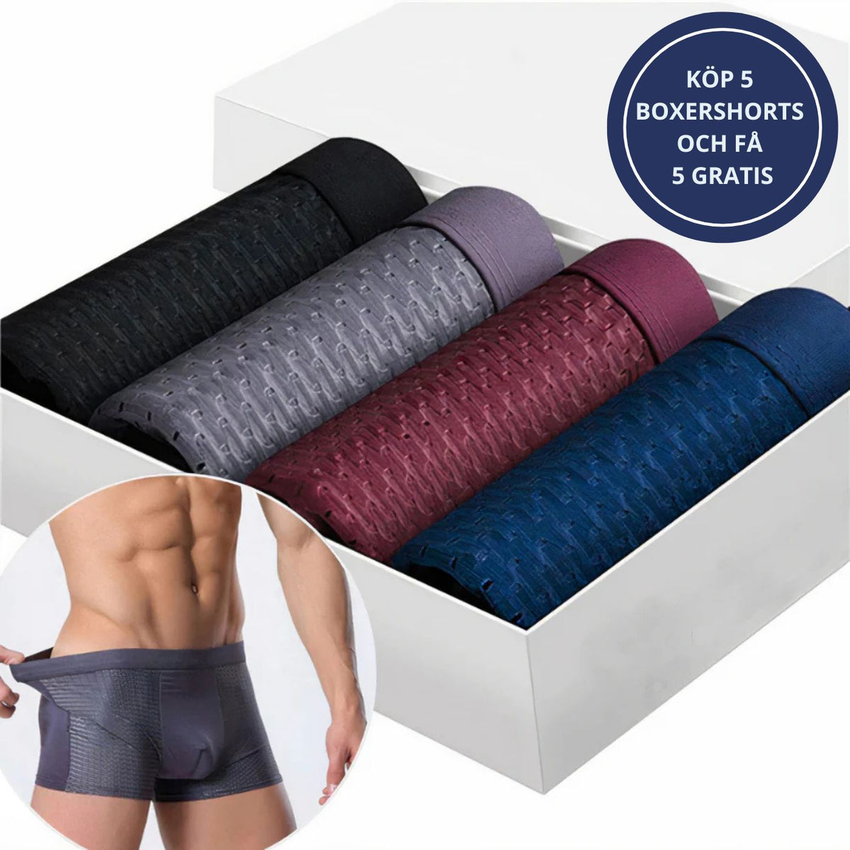 Bamboo Boxers – Andningsbara Boxershorts i Bambufiber (5+5 GRATIS)