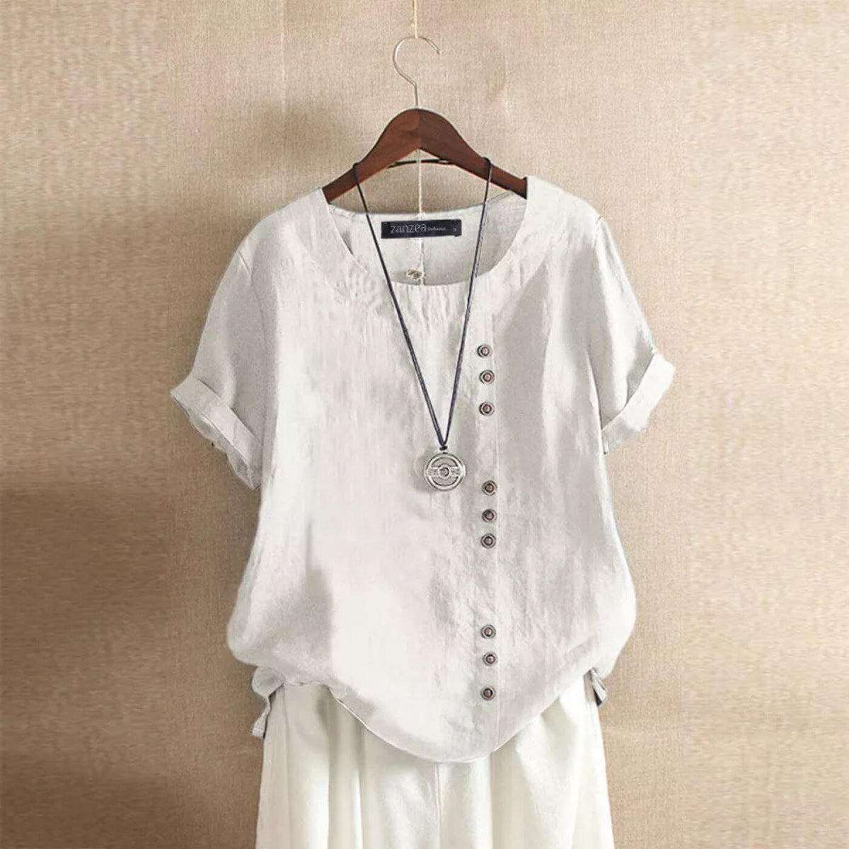 Leila™ – Rundhalsad Chalisblus