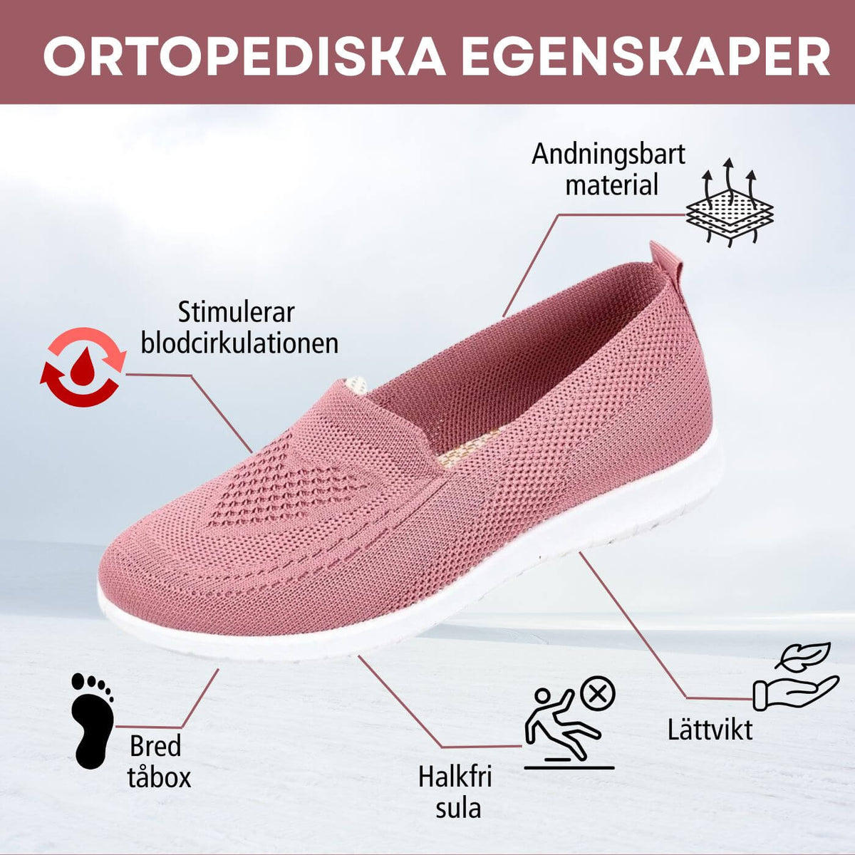 Nova – Andningsbara Ortopediska Slip-on Skor