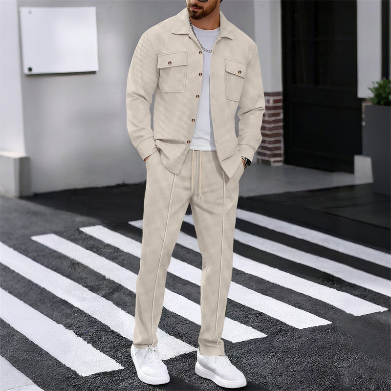 🔥 50 % RABATT! ⏰ byDiaan | Herrset JIm med knäppjacka + byxor i nätmaterial – Lätt oversize, andningsbart tyg & elegant avslappnad stil 👕👖