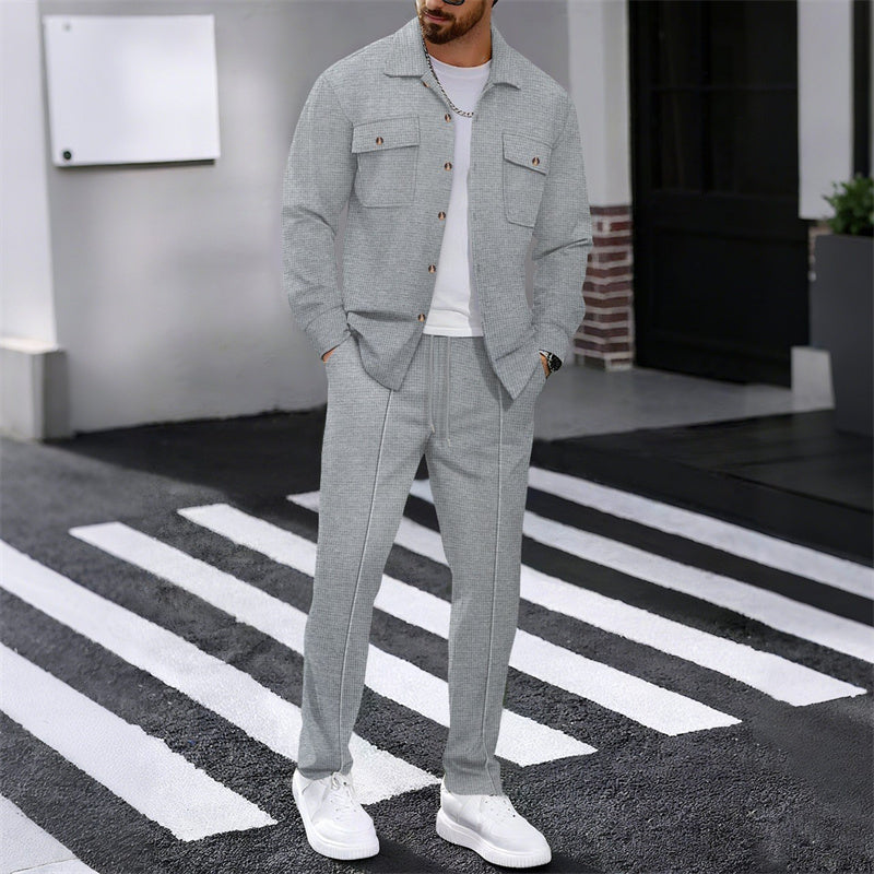 🔥 50 % RABATT! ⏰ byDiaan | Herrset JIm med knäppjacka + byxor i nätmaterial – Lätt oversize, andningsbart tyg & elegant avslappnad stil 👕👖