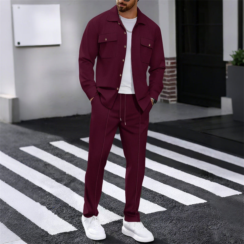 🔥 50 % RABATT! ⏰ byDiaan | Herrset JIm med knäppjacka + byxor i nätmaterial – Lätt oversize, andningsbart tyg & elegant avslappnad stil 👕👖