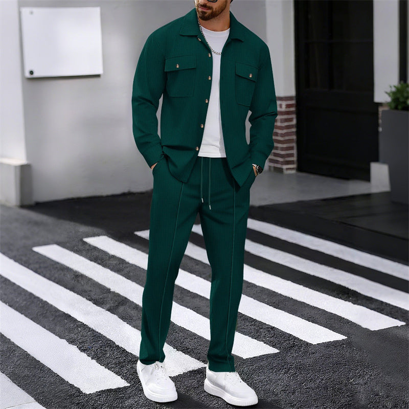 🔥 50 % RABATT! ⏰ byDiaan | Herrset JIm med knäppjacka + byxor i nätmaterial – Lätt oversize, andningsbart tyg & elegant avslappnad stil 👕👖