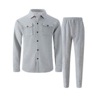 🔥 50 % RABATT! ⏰ byDiaan | Herrset JIm med knäppjacka + byxor i nätmaterial – Lätt oversize, andningsbart tyg & elegant avslappnad stil 👕👖
