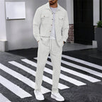 🔥 50 % RABATT! ⏰ byDiaan | Herrset JIm med knäppjacka + byxor i nätmaterial – Lätt oversize, andningsbart tyg & elegant avslappnad stil 👕👖