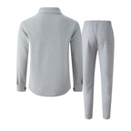 🔥 50 % RABATT! ⏰ byDiaan | Herrset JIm med knäppjacka + byxor i nätmaterial – Lätt oversize, andningsbart tyg & elegant avslappnad stil 👕👖