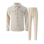 🔥 50 % RABATT! ⏰ byDiaan | Herrset JIm med knäppjacka + byxor i nätmaterial – Lätt oversize, andningsbart tyg & elegant avslappnad stil 👕👖